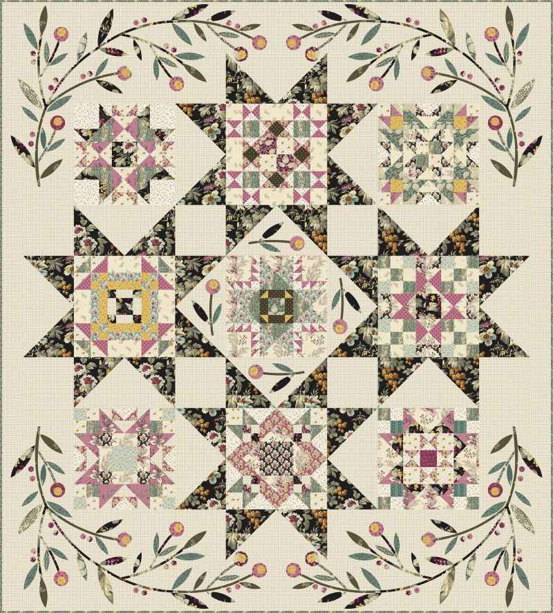 Modèle Patchwork Super Bloom - English Garden de Edyta Sitar ...